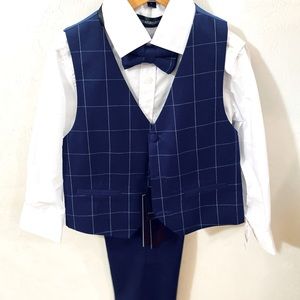 NWT. Too cute! Bright blue dressy 4 piece matching set. Boys size 6.